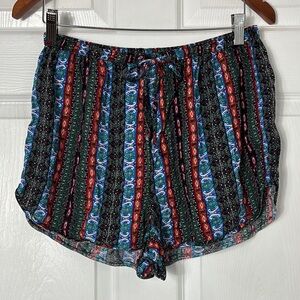 Abercrombie & Fitch tribal Colorful Paisley Print Striped Shorts Size Medium